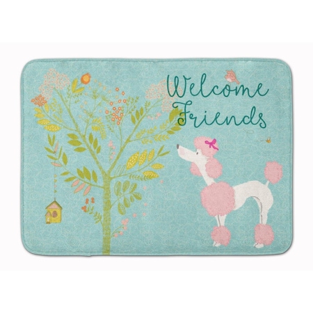 Carolines Treasures Welcome Friends Pink Poodle Machine Washable Memory Foam Mat BB7613RUG